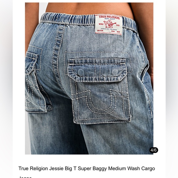 True Religion Jessie super baggy Cargo Jeans Sz 32 RARE! - Picture 3 of 13